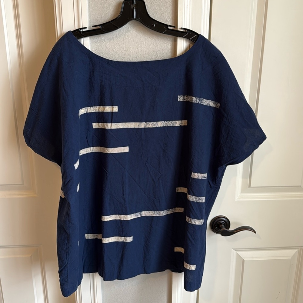 UZINYC box top - 100% cotton/navy & cream/one size
